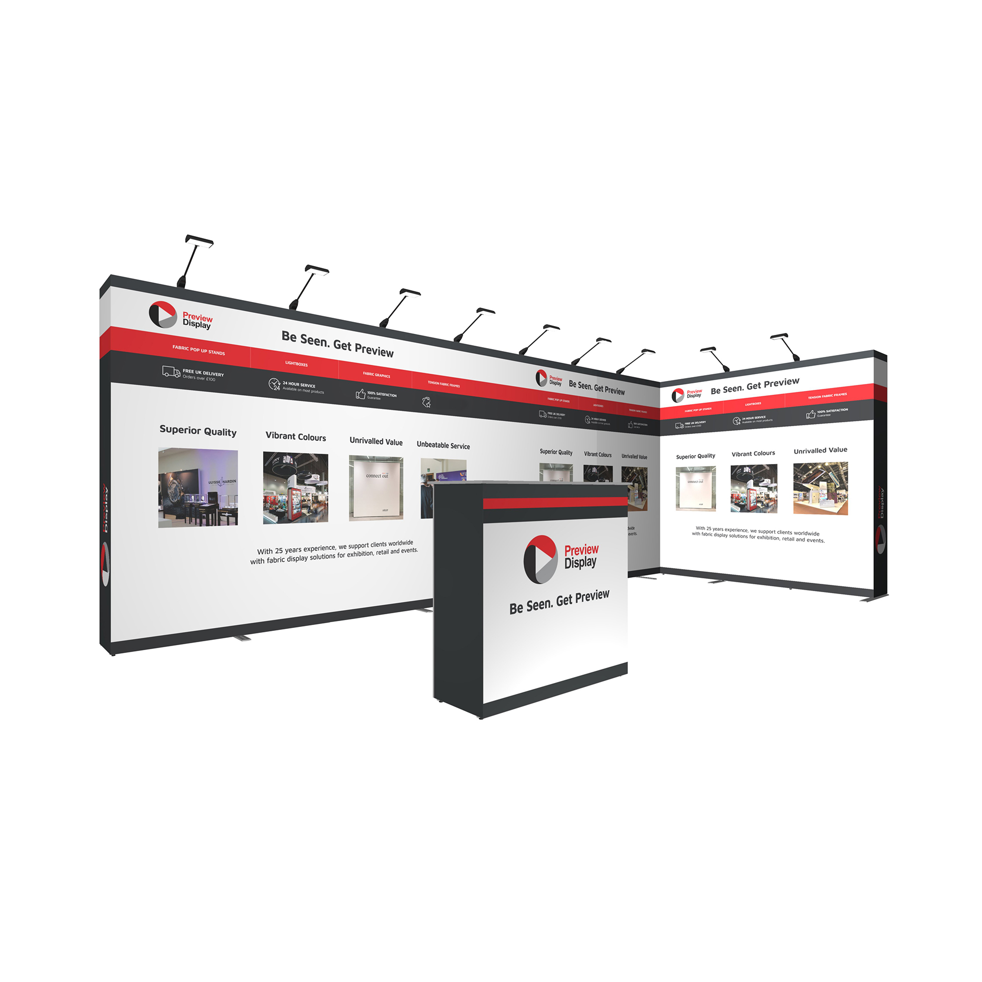 Exhibition Kit 10 - 5940mm (w) x 2432mm (h) x 2605mm (d) | Preview Display