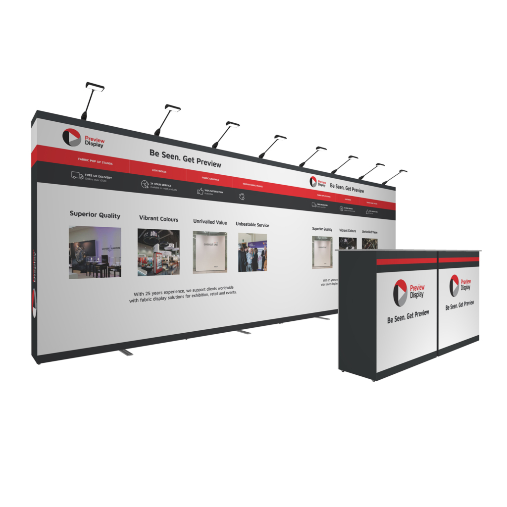 Exhibition Kit 12 - 5940mm (w) x 2432mm (h) x 2500mm (d) | Preview Display